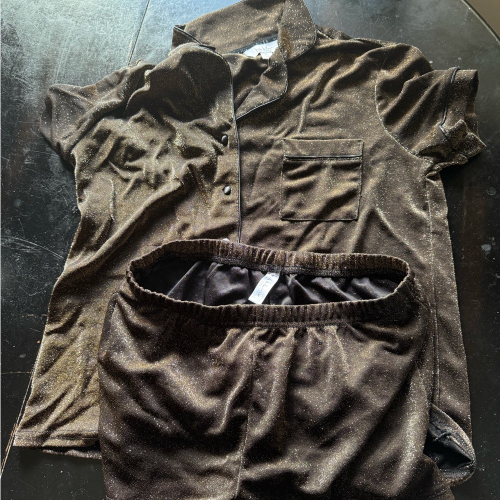 Brown Velvet Pajama Set